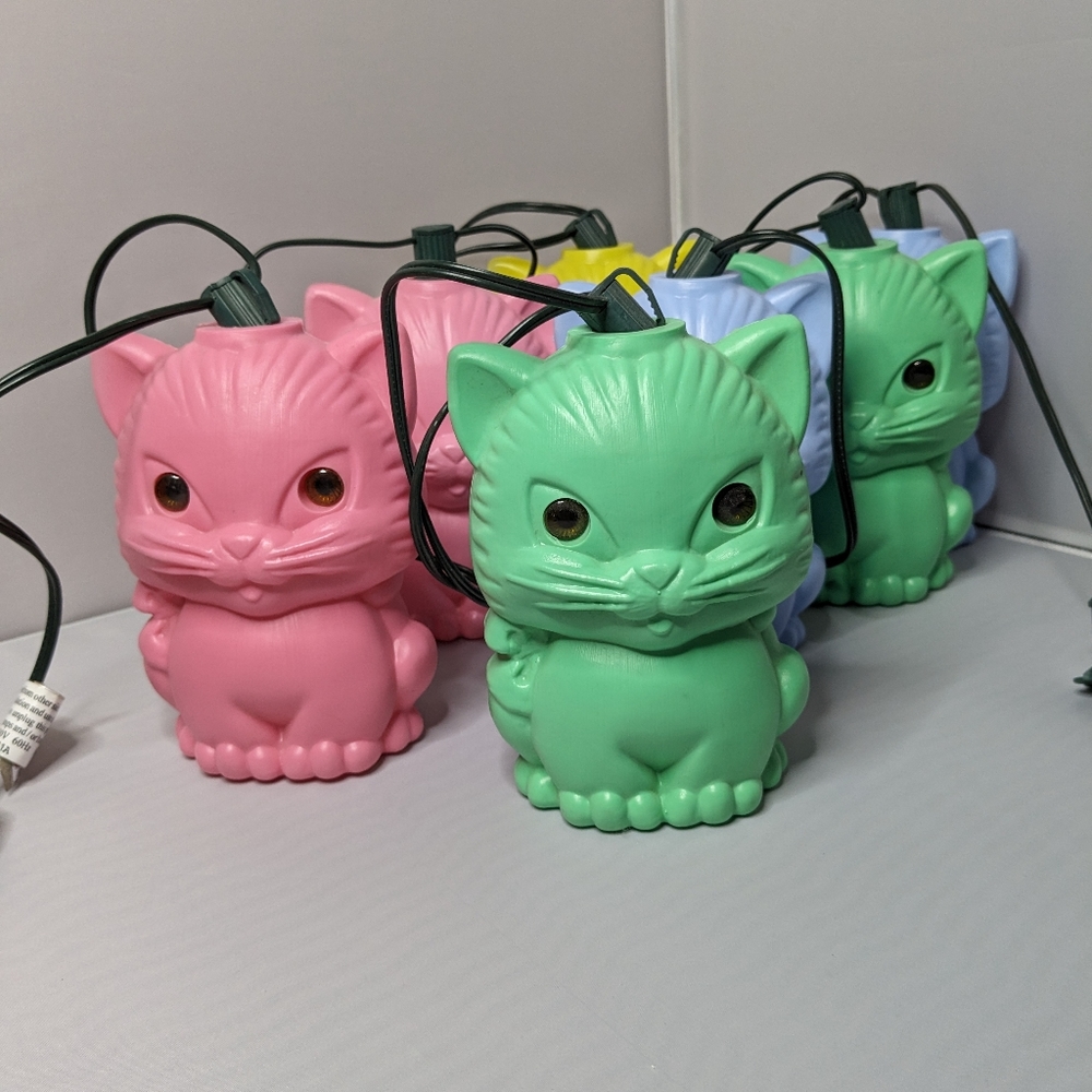 Vintage Cat Blow Mold String Lights